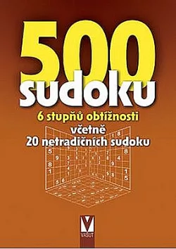 500 sudoku – 6 stupňů obtížností včetně 20 netradičních sudoku