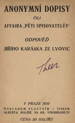 Anonymní dopisy čili Affaira pěti spisovatelův