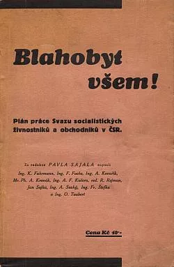 Blahobyt všem! - Plán práce Svazu socialistických živnostníků a obchodníků v ČSR