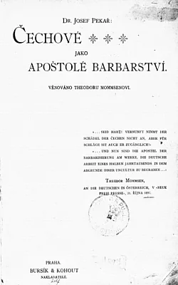 Čechové jako apoštolové barbarství
