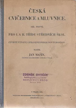 Česká cvičebnice a mluvnice pro 1. a 2. třídu středních škol - Díl I.