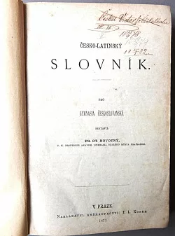Česko-latinský slovník pro gymnasia českoslovanská