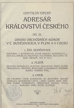 Chytilův úplný adresář Království českého 3 díl