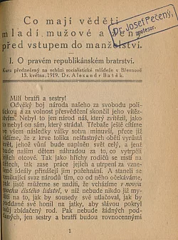 Co mají věděti mladí mužové a ženy před vstupem do manželství