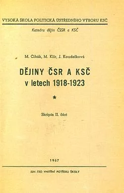 Dějiny ČSR a KSČ v letech 1918-1923: Skripta II. část