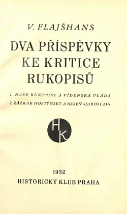 Dva příspěvky ke kritice rukopisů