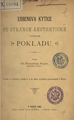 Erbenova Kytice po stránce aestheické s rozborem Pokladu