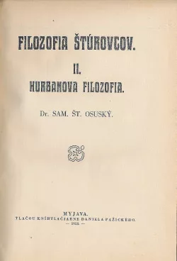 Filozofia Štúrovcov. II., Hurbanova filozofia