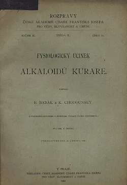 Fysiologický účinek alkaloidů kurare