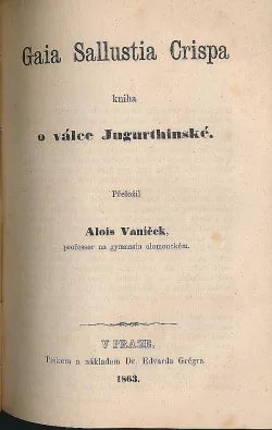 Gaia Sallustia Crispa kniha o válce Jugurthinské