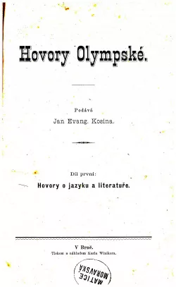 Hovory Olympské. Díl první, Hovory o jazyku a literatuře