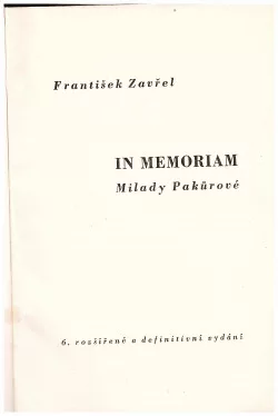 In memoriam Milady Pakůrkové