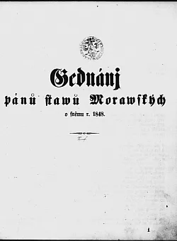 Jednání stavu pánů Moravských na sněmu 1848