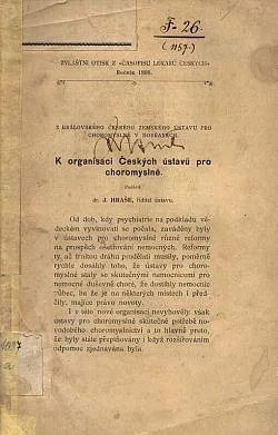 K organisaci Českých ústavů pro choromyslné