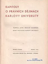 Kapitoly o právních dějinách Karlovy univerzity
