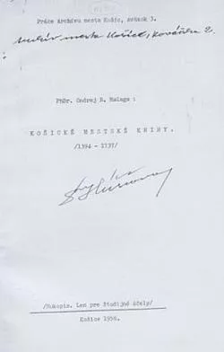 Košické mestské knihy (1394-1737)