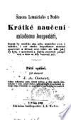 Krátké naučení mladému hospodáři
