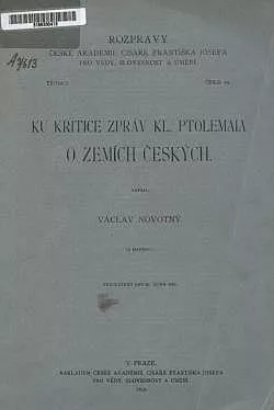 Ku kritice zpráv Kl. Ptolemaia o zemích českých