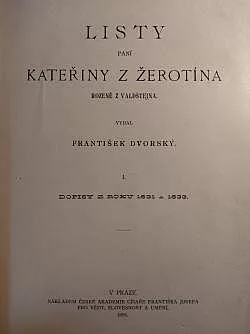 Listy paní Kateřiny z Žerotína