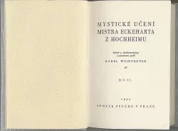 Mystická nauka Mistra Eckeharta z Hochheimu II.