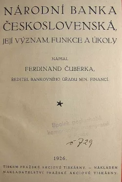 Národní banka československá, její význam, funkce a úkoly