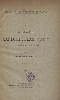 O mapě kardinála Mikuláše Cusy z prostředka XV. století