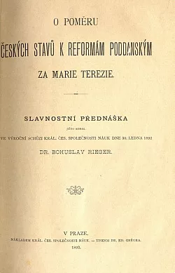 O poměru českých stavů k reformám poddanským za Marie Terezie