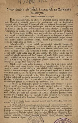 O provrtaných kamenných nástrojích na Znojemsku