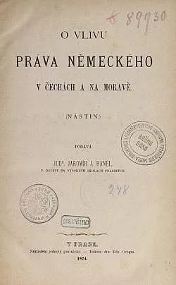 O vlivu práva německého v Čechách a na Moravě