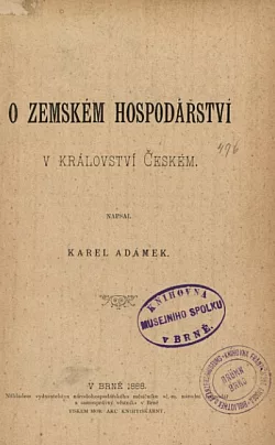 O zemském hospodářství v království Českém