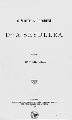 O životě a působení Dr. A. Seydlera