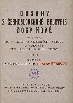 Obsahy z československé beletrie doby nové díl III.