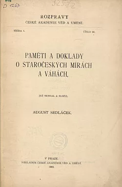 Paměti a doklady o staročeských mírách a váhách
