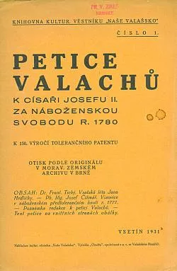 Petice Valachů k císaři Josefu II. za náboženskou svobodu r. 1780