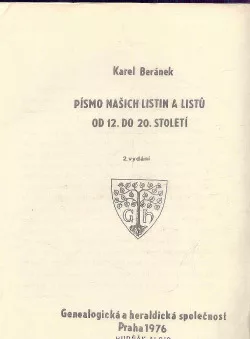 Písmo našich listin a listů od 12. do 20. století