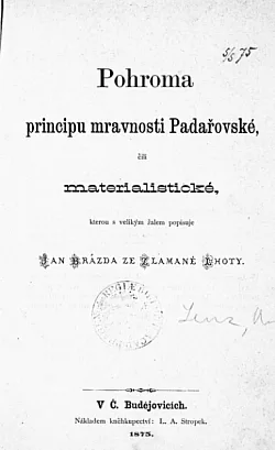 Pojednání o principu mravnosti Padařovské čili materialistické