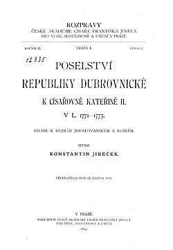 Poselství republiky dubrovnické k císařovně Kateřině II. v l. 1771-1775