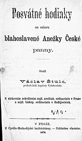 Posvátné hodinky na oslavu blahoslavené Anežky České panny