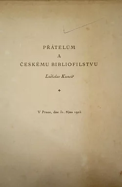 Přátelům a českému bibliofilstvu