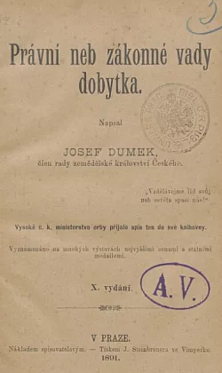 Právní neb zákonné vady dobytka