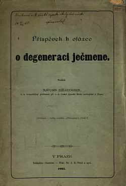 Příspěvek k otázce o degeneraci ječmene