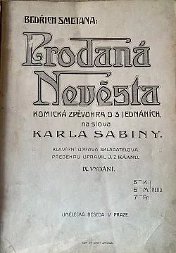 Prodaná nevěsta Klavírní úprava J. Z. Káanů