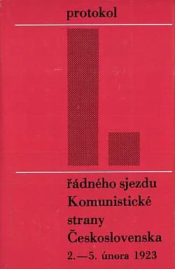 Protokol I. řádného sjezdu Komunistické strany Československa: Praha 2.-5. února 1923