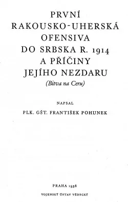 První rakousko-uherská ofensiva do Srbska r. 1914 a příčiny jejího nezdaru