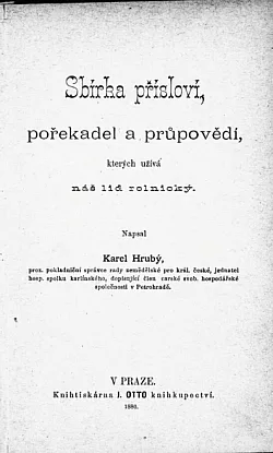 Sbírka přísloví, pořekadel a průpovědí, kterých užívá náš lid rolnický