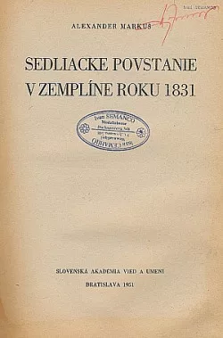 Sedliacke povstanie v Zemplíne roku 1831