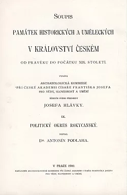 Soupis památek historických a uměleckých v politickém okresu Rokycanském