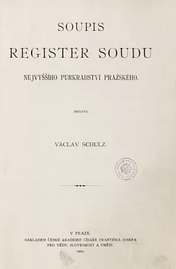 Soupis register soudu nejvyššího purkrabství pražského