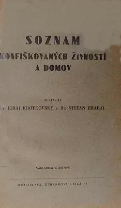 Soznam konfiškovaných živností a domov