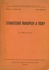 Staročeské rukopisy a tisky